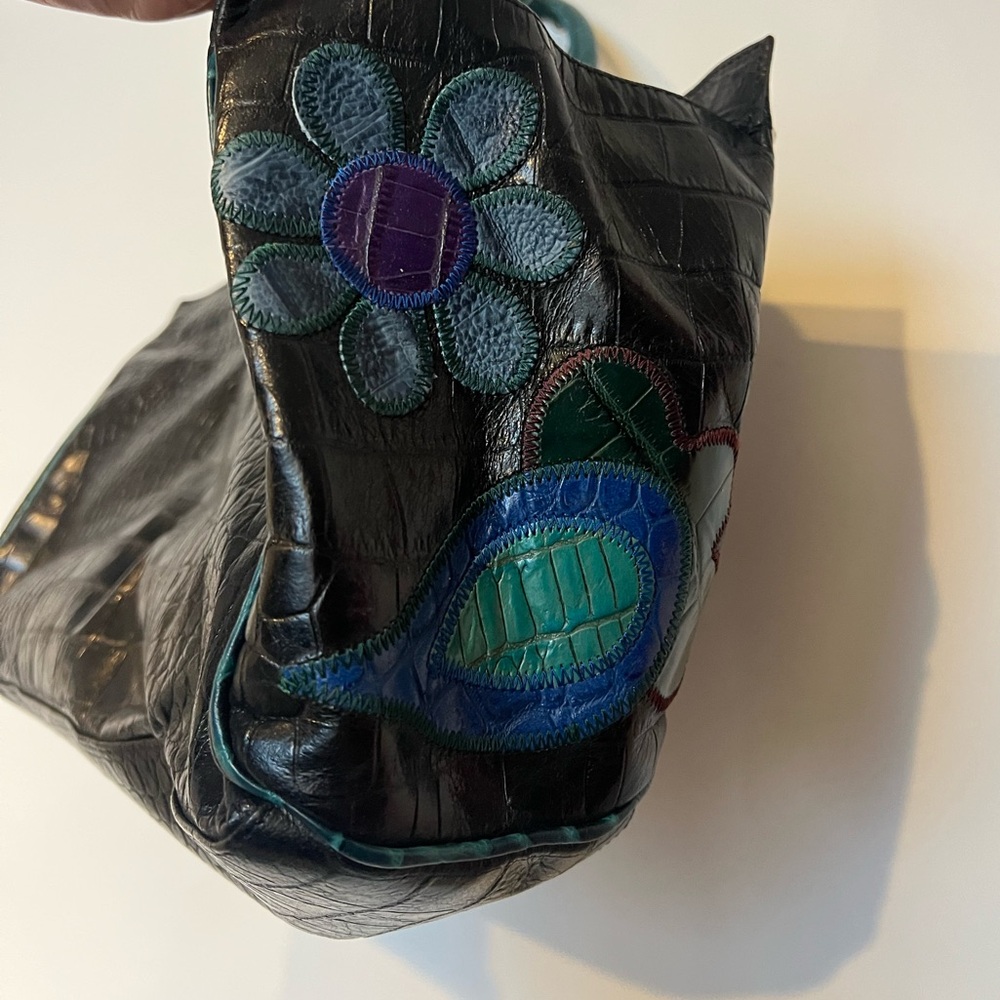 Braccialini Leather Patchwork Embellished Tote Ba… - image 4